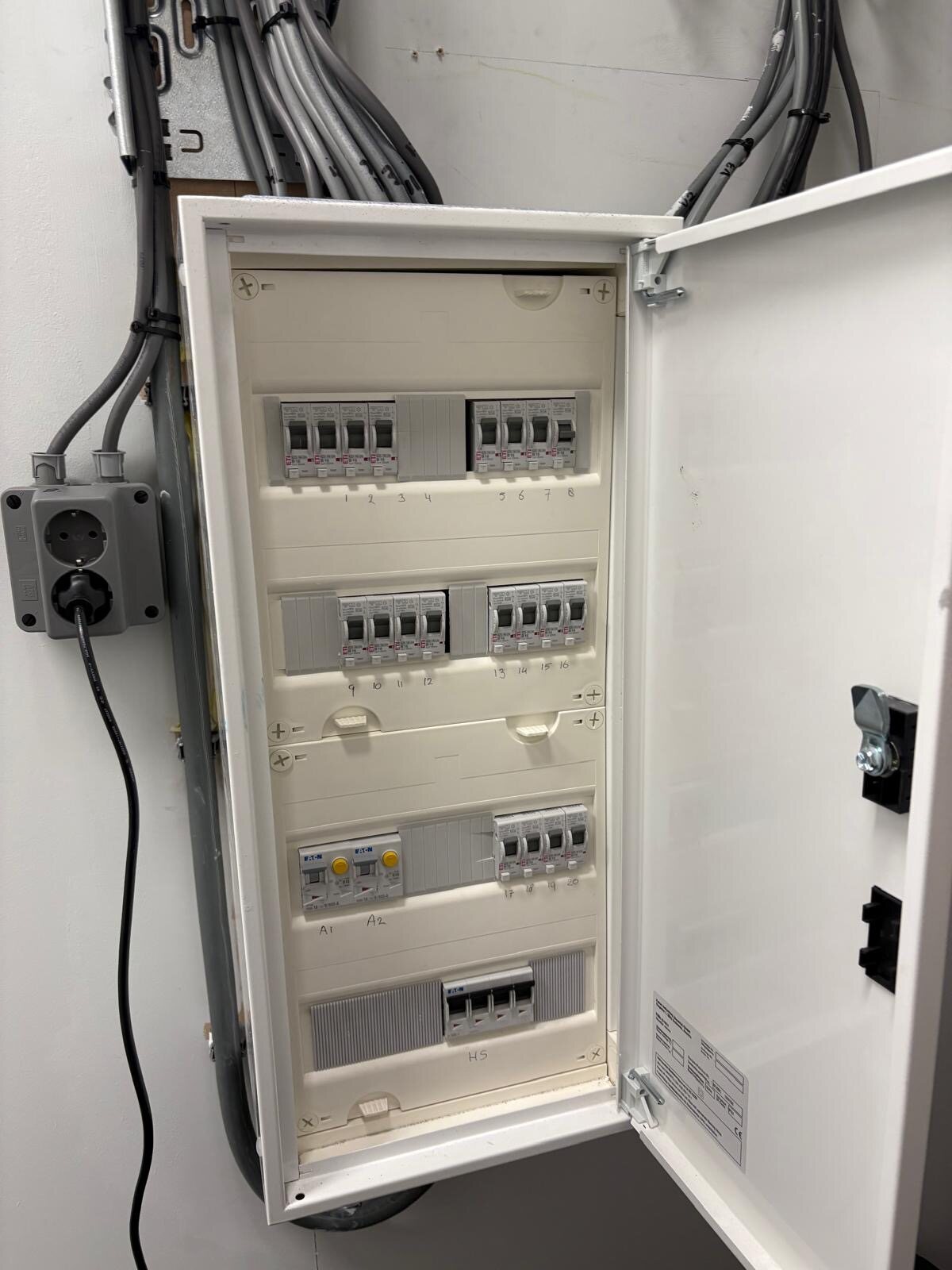 Groepenkast met meerdere elektrische circuits